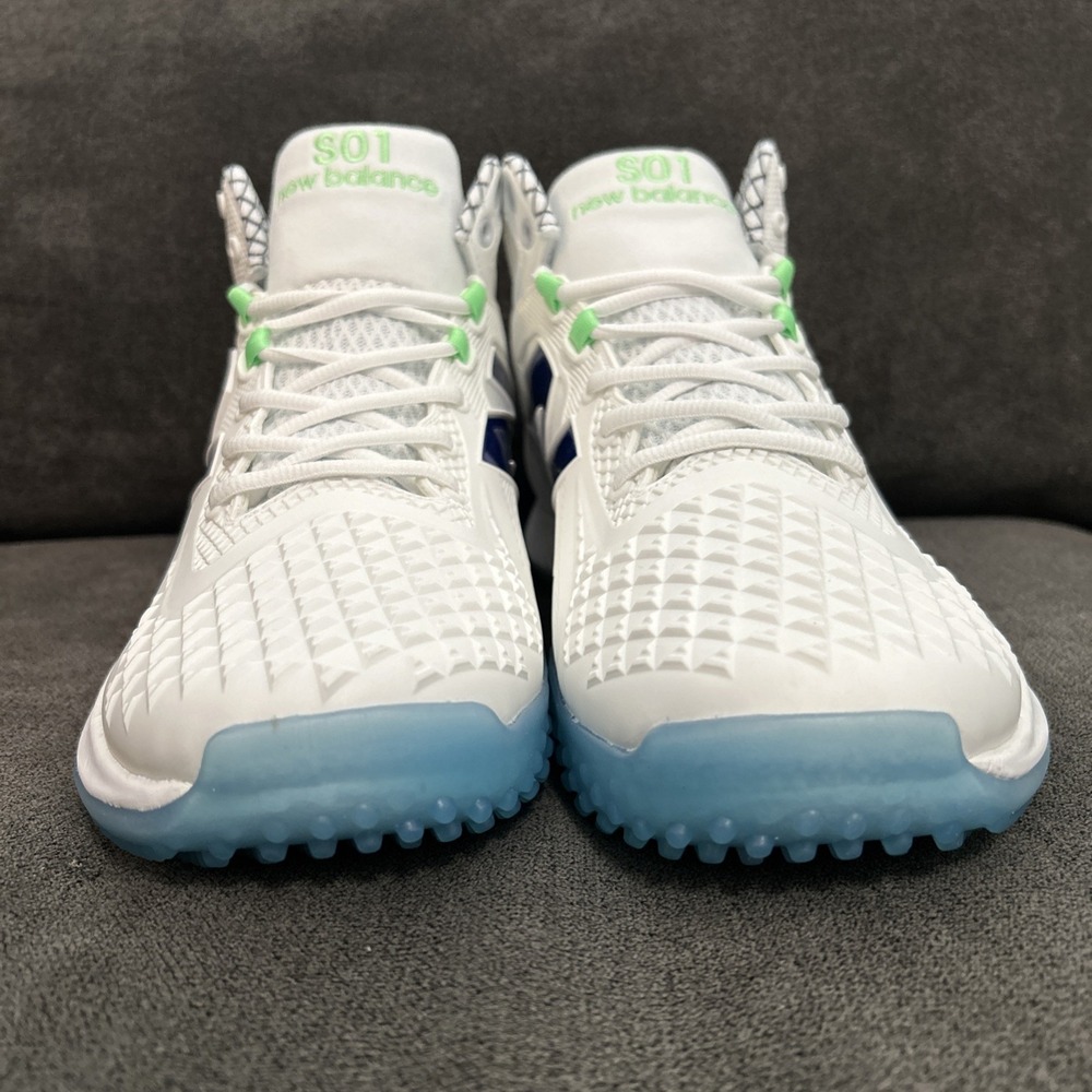 New Balance Shohei Ohtani 1 Trainer Lab Work Men 12.5 White Blue Turf Baseball - Picture 3 of 8